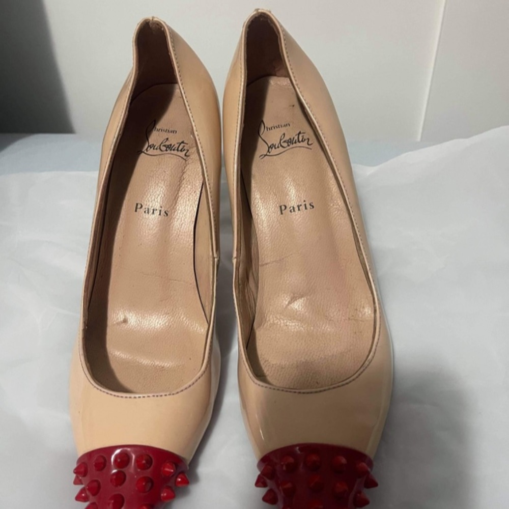 NOT FOR SALE:Christian Louboutin Size 37/ size 7 Red and Cream High Heels Shoes